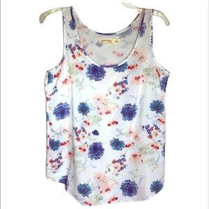 2/$15 Faded Glory - Floral Sleeveless Blouse – Pink & Blue – Size S